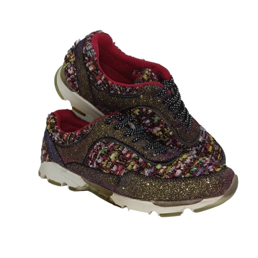 Rouge Helium Fashion Womens Pre-owned Purple & Black Sparkle Sneakers- sz. 8 1/2